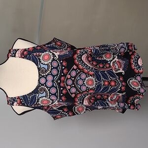 Ricki's Size L Blue and Pink Floral Sleeveless Top